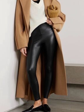 Commando Black Faux Leather High Waisted Leggings Size Medium